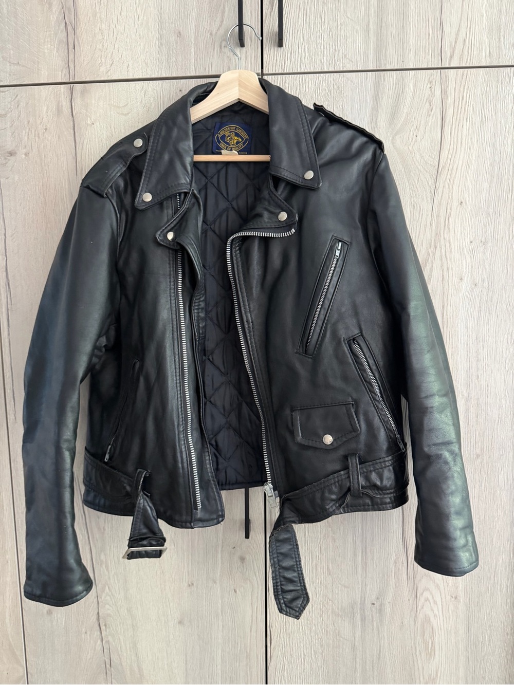 Vintage black leather jacket